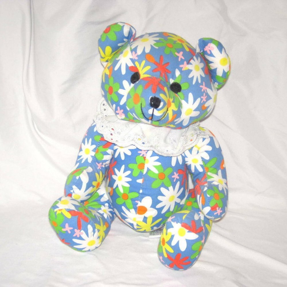 SUGAR LOAF FLORAL SITTING BEAR PLUSH TOY